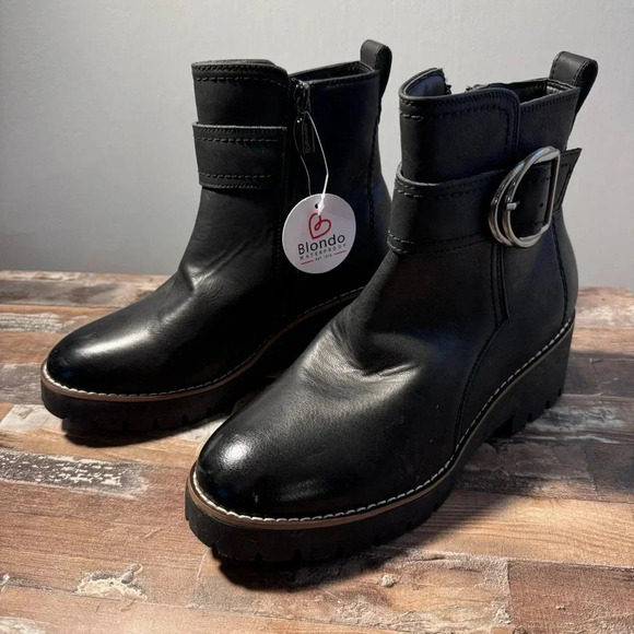 NWT Blondo Black Ankle Boots Waterproof Women Size 6.5 - Picture 2 of 5